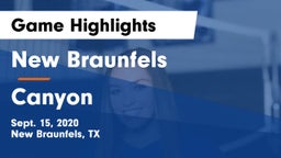 New Braunfels  vs Canyon  Game Highlights - Sept. 15, 2020