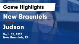 New Braunfels  vs Judson  Game Highlights - Sept. 25, 2020