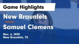 New Braunfels  vs Samuel Clemens  Game Highlights - Nov. 6, 2020