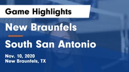 New Braunfels  vs South San Antonio  Game Highlights - Nov. 10, 2020