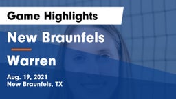 New Braunfels  vs Warren  Game Highlights - Aug. 19, 2021