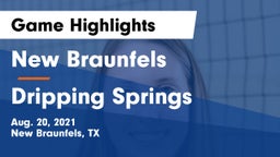 New Braunfels  vs Dripping Springs  Game Highlights - Aug. 20, 2021