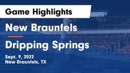 New Braunfels  vs Dripping Springs  Game Highlights - Sept. 9, 2022