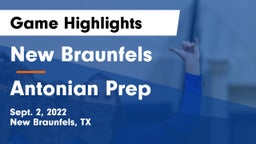 New Braunfels  vs Antonian Prep  Game Highlights - Sept. 2, 2022