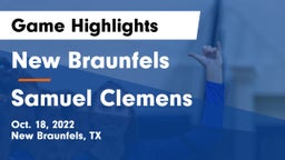 New Braunfels  vs Samuel Clemens  Game Highlights - Oct. 18, 2022