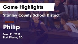 Stanley County School District vs Philip Game Highlights - Jan. 11, 2019