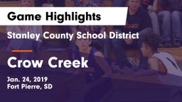 Stanley County School District vs Crow Creek Game Highlights - Jan. 24, 2019