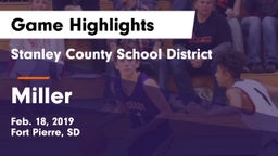 Stanley County School District vs Miller  Game Highlights - Feb. 18, 2019