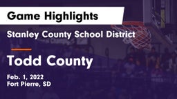 Stanley County School District vs Todd County  Game Highlights - Feb. 1, 2022