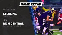 Recap: Sterling  vs. Rich Central  2016