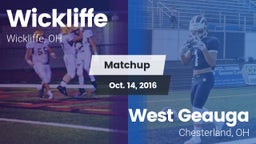 Matchup: Wickliffe High vs. West Geauga  2016