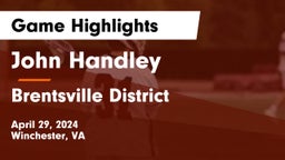 John Handley  vs Brentsville District  Game Highlights - April 29, 2024
