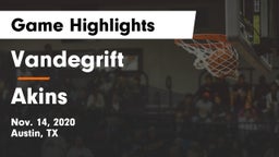 Vandegrift  vs Akins  Game Highlights - Nov. 14, 2020