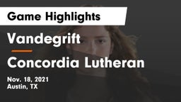 Vandegrift  vs Concordia Lutheran  Game Highlights - Nov. 18, 2021