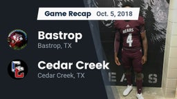 Recap: Bastrop  vs. Cedar Creek  2018