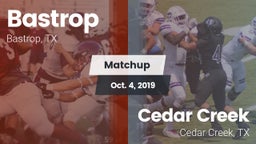 Matchup: Bastrop  vs. Cedar Creek  2019