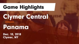 Clymer Central  vs Panama  Game Highlights - Dec. 10, 2018