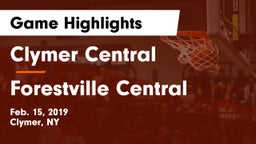 Clymer Central  vs Forestville Central  Game Highlights - Feb. 15, 2019