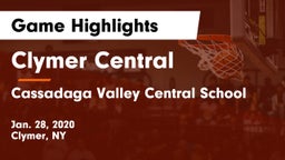 Clymer Central  vs Cassadaga Valley Central School Game Highlights - Jan. 28, 2020