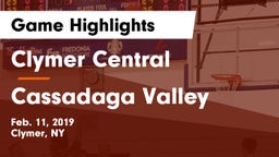 Clymer Central  vs Cassadaga Valley Game Highlights - Feb. 11, 2019