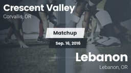 Matchup: Crescent Valley vs. Lebanon  2016