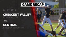 Recap: Crescent Valley  vs. Central  2016