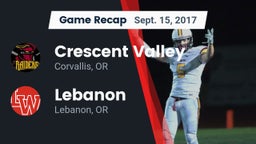 Recap: Crescent Valley  vs. Lebanon  2017