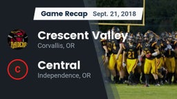 Recap: Crescent Valley  vs. Central  2018