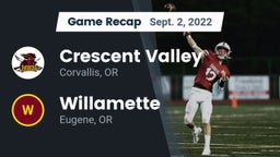Recap: Crescent Valley  vs. Willamette  2022