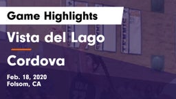 Vista del Lago  vs Cordova Game Highlights - Feb. 18, 2020