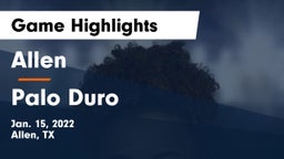 Allen  vs Palo Duro  Game Highlights - Jan. 15, 2022