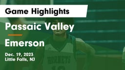 Passaic Valley  vs Emerson  Game Highlights - Dec. 19, 2023