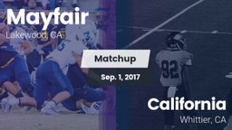 Matchup: Mayfair  vs. California  2017