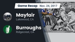 Recap: Mayfair  vs. Burroughs  2017