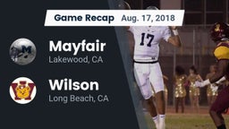 Recap: Mayfair  vs. Wilson  2018