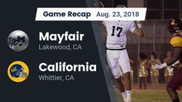 Recap: Mayfair  vs. California  2018