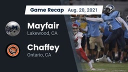 Recap: Mayfair  vs. Chaffey  2021