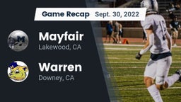 Recap: Mayfair  vs. Warren  2022