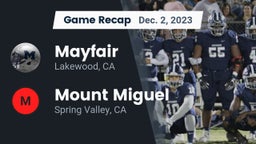 Recap: Mayfair  vs. Mount Miguel  2023