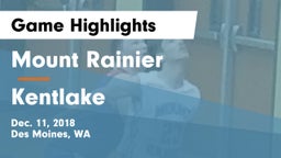 Mount Rainier  vs Kentlake  Game Highlights - Dec. 11, 2018