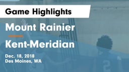 Mount Rainier  vs Kent-Meridian Game Highlights - Dec. 18, 2018