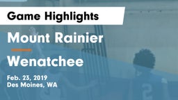 Mount Rainier  vs Wenatchee  Game Highlights - Feb. 23, 2019
