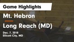 Mt. Hebron  vs Long Reach  (MD) Game Highlights - Dec. 7, 2018