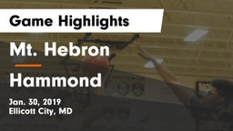 Mt. Hebron  vs Hammond Game Highlights - Jan. 30, 2019