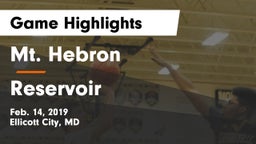 Mt. Hebron  vs Reservoir  Game Highlights - Feb. 14, 2019