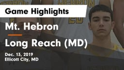 Mt. Hebron  vs Long Reach  (MD) Game Highlights - Dec. 13, 2019