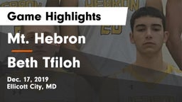 Mt. Hebron  vs Beth Tfiloh Game Highlights - Dec. 17, 2019