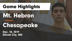 Mt. Hebron  vs Chesapeake  Game Highlights - Dec. 18, 2019