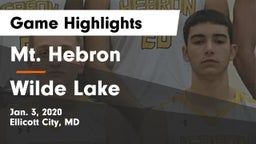 Mt. Hebron  vs Wilde Lake  Game Highlights - Jan. 3, 2020