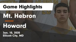 Mt. Hebron  vs Howard  Game Highlights - Jan. 10, 2020